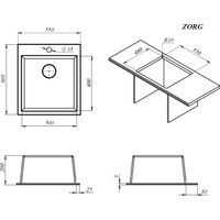 Кухонная мойка ZorG ZRN 5055 Premium PVD Gunblack