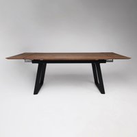 Кухонный стол ОКА Сангай 136-196x80x80 (дуб мореный/черный)