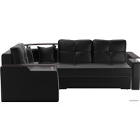 Угловой диван Лига диванов Комфорт 102749 (левый, экокожа, черный)