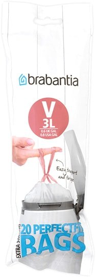 

Пакеты для мусора Brabantia PerfectFit V 3 л 116582 (20 шт, белый)