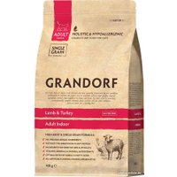 Сухой корм для кошек Grandorf Lamb&Turkey Adult Indoor (ягненок и индейка) 400 г