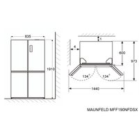 Четырёхдверный холодильник MAUNFELD MFF190NFDSX