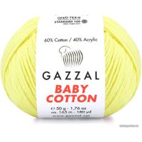 Пряжа для вязания Gazzal Baby cotton 3438 50 г 165 м (желтый)