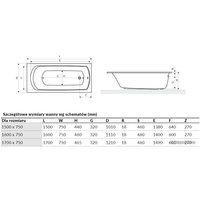 Ванна Excellent Lamia Slim 170x75