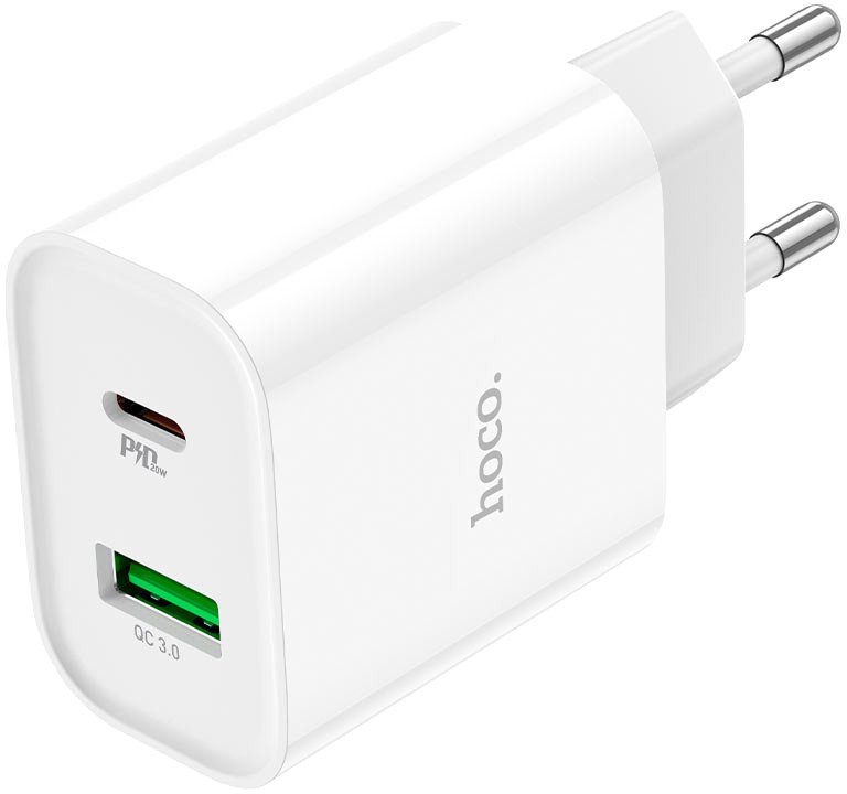 Сетевое зарядное Hoco C80A Plus (белый)
