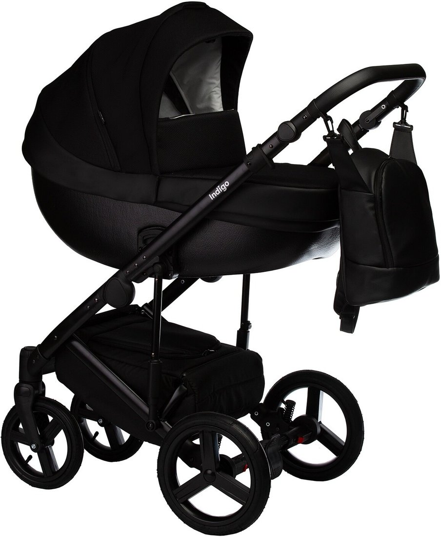 

Универсальная коляска Indigo Tour Eco (2 в 1, te 07/черная кожа+черный)