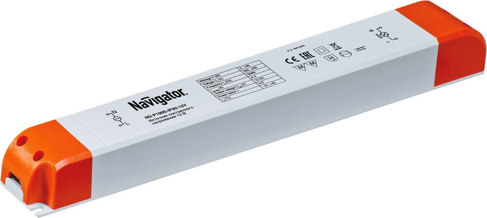 

Светодиодный драйвер Navigator ND-P100S-IP20-12V