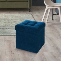 Пуфик DreamBag складной (Синий велюр)