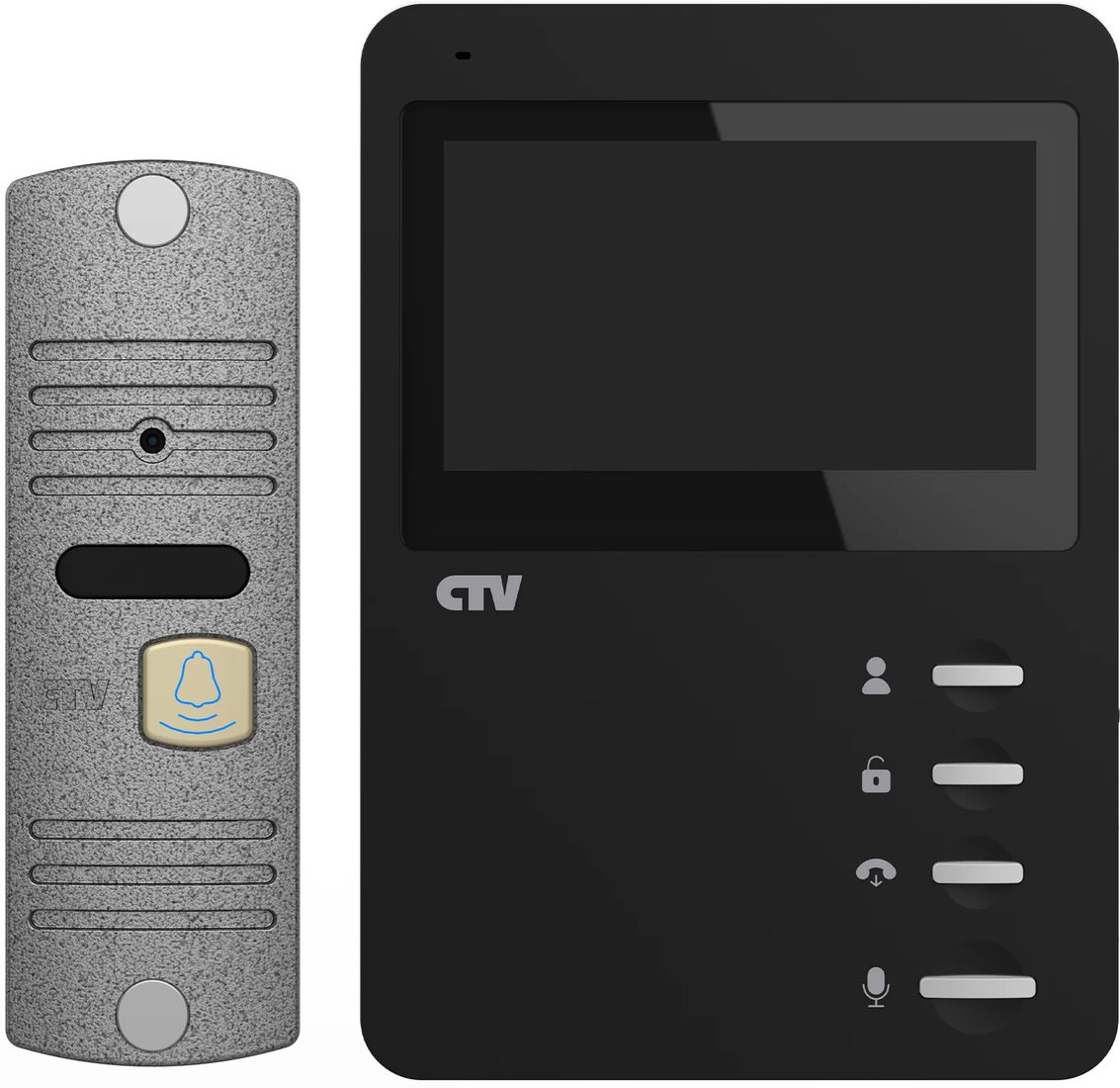 Комплект видеодомофона CTV CTV-DP1400N (черный/серебристый)