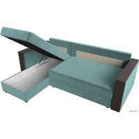 Угловой диван Лига диванов Валенсия Лайт левый (велюр, бирюзовый)