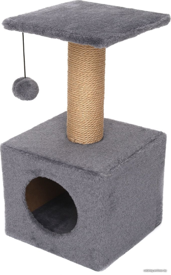 Домик Cat House с полкой 0.65 (джут серый)