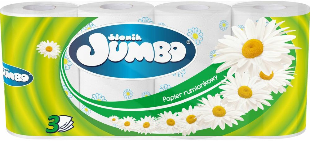 

Туалетная бумага Slonik Jumbo Smart Rumianek 3 слоя (8 рулонов)
