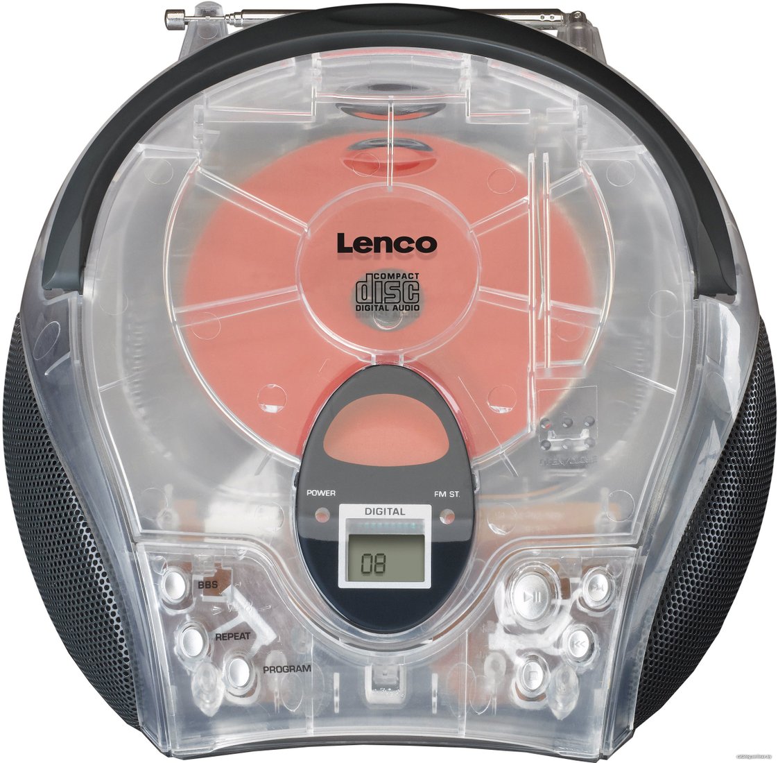 Магнитола Lenco SCD-24TR (прозрачный)
