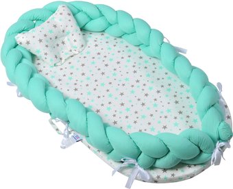 Матрас-кокон Farfello Косы L5 (голубой)