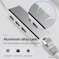 USB-хаб USBTOP USB Type-C - 3xUSB Type-A/RJ-45 556375
