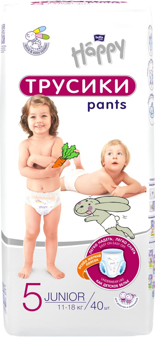 

Трусики-подгузники Bella Baby Happy Junior 11-18 кг (40 шт)