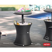 Стол Keter Cool Bar Rattan (ротанг, черный)