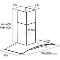 Кухонная вытяжка Jetair Tory P 60 Inx 68116911A