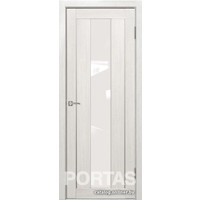 Межкомнатная дверь Portas S25 80x200 (французский дуб, стекло lacobel белый лак)
