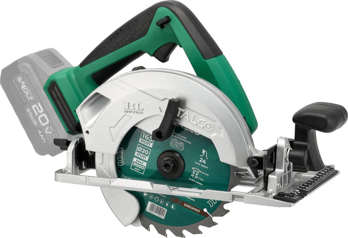 Дисковая (циркулярная) пила Stalco CSS20-165BL (без АКБ)