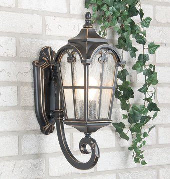 Уличный настенный светильник Elektrostandard Mira U (черное золото)