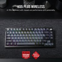 Клавиатура Corsair K65 Plus Wireless (темно-серый, Corsair MLX Red, нет кириллицы)
