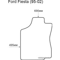 Коврик для салона авто Alicosta Ford Fiesta 95-02 (водитель, ЭВА ромб, черный)