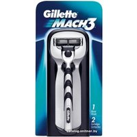 Бритвенный станок Gillette Mach3 с подставкой 2 сменные кассеты
