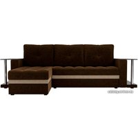 Угловой диван Craftmebel Атланта М угловой 2 стола (боннель, левый, коричневый вельвет)