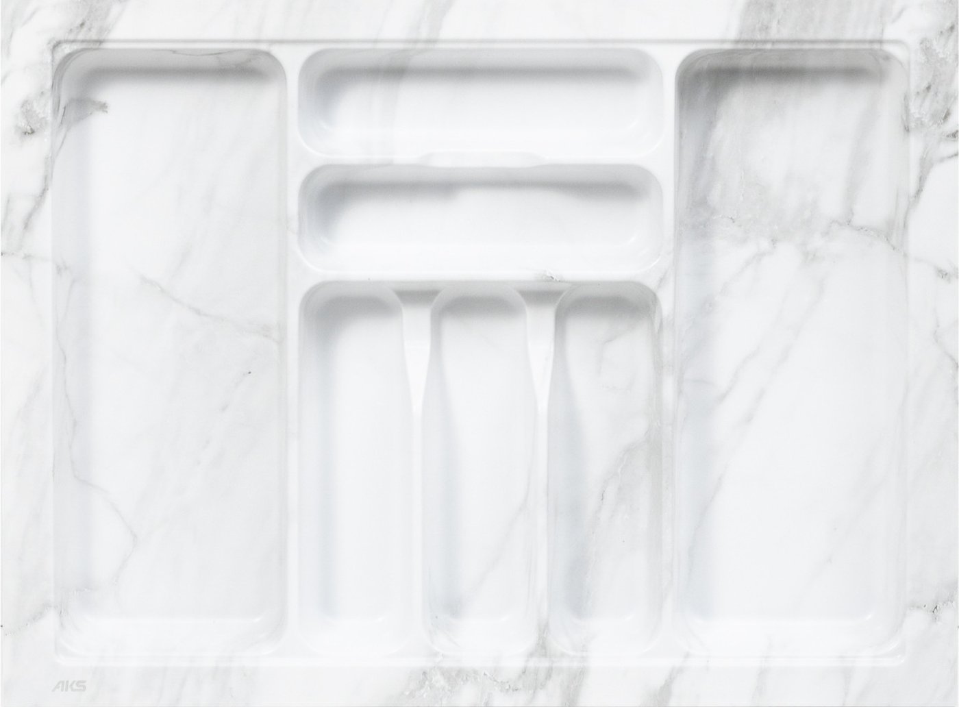 Лоток для столовых приборов AKS 700 Marble 635x485 (бело-серый мрамор)