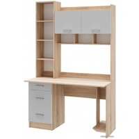 Стол Памир ПКС-5 (дуб сонома/белый глянец)