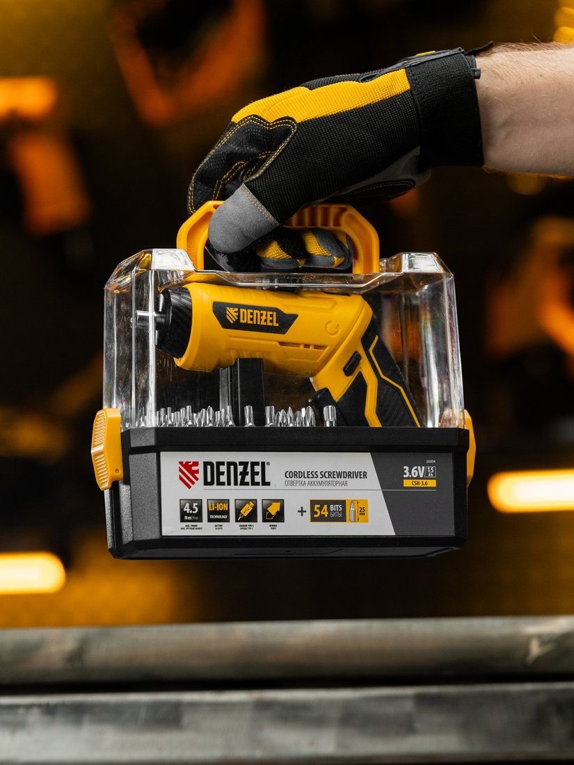 

Электроотвертка Denzel CSH-3.6 (с АКБ, кейс)