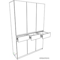 Шкаф распашной ЭлиГард Locarno 3 (дуб натуральный/белый) в Бресте