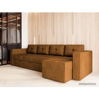 Угловой диван Настоящая мебель Константин Long (правый, н.п.б., вельвет, коричневый)