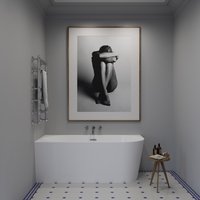 Ванна Wellsee Excellence Pro 180x80 28760803R (пристенная ванна (левая) белый глянец, экран, ножки, сифон-автомат матовый черный)