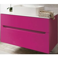  Alavann Тумба Stella 100 с умывальником Олимпия 56 1720 (камень, фуксия)