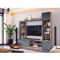 Стенка Стендмебель Онтарио МДФ (графит/дуб крафт серый)