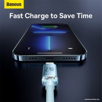 Кабель Baseus Crystal Shine USB Type-A - Lightning (2 м, голубой)