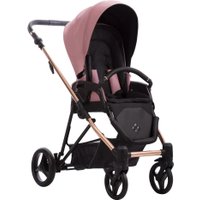 Универсальная коляска BEBETTO Yoddi Premium Class (3 в 1, 05 розовая кожа/рама бронза)