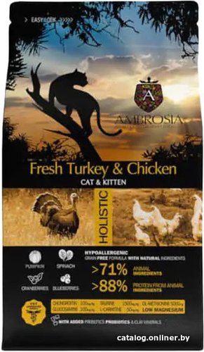 Сухой корм для кошек Ambrosia Kitten Fresh Turkey & Chicken (для котят с индейкой и курицей) 5 кг
