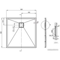 Душевой поддон Deante Correo KQR_T41B (антрацит) 90x90