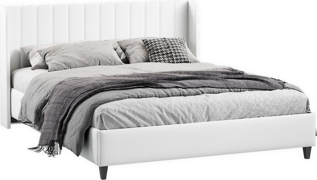 Кровать Трия Шанель с ПМ 1600 Тип 1 (экокожа Polo white)