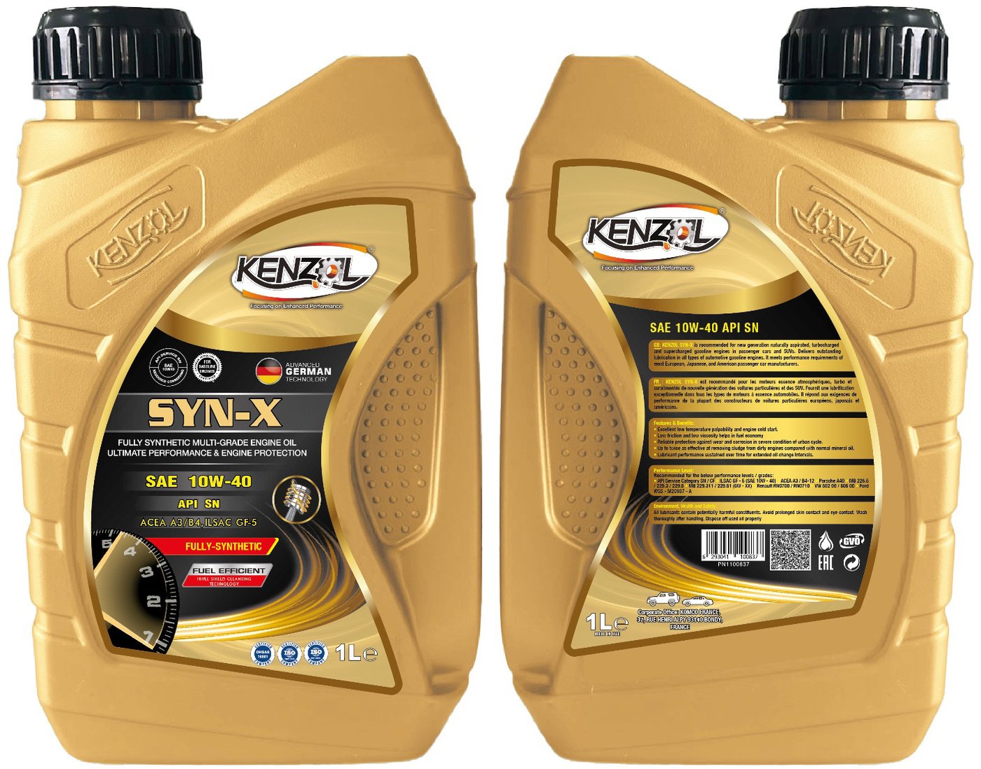 

Моторное масло Kenzol Syn-X SAE 10W-40 API SN 1л