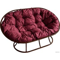 Садовый диван M-Group Мамасан 12100202 (коричневый/бордовая подушка)