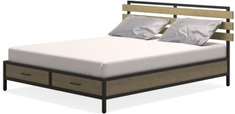 

Кровать Millwood Neo Loft КМ-1.6 Л (дуб табачный Craft/металл черный)