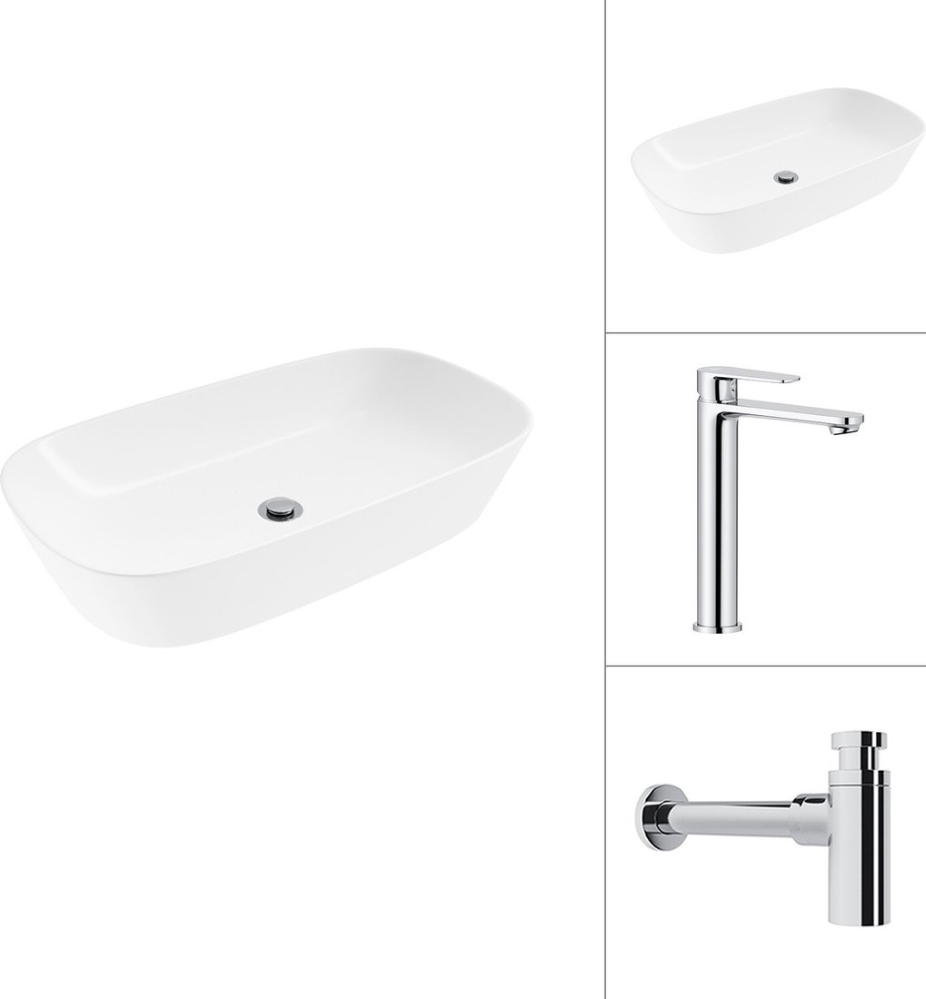 

Умывальник Lauter 21393-70 + Moon 21СK81691C с сифоном 21635CH (хром)