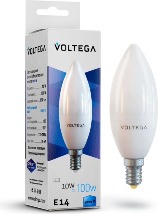 

Светодиодная лампочка Voltega Simple Candle 10W 4000K E14 7065