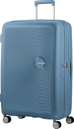 Чемодан-спиннер American Tourister SoundBox Stone Blue 77 см