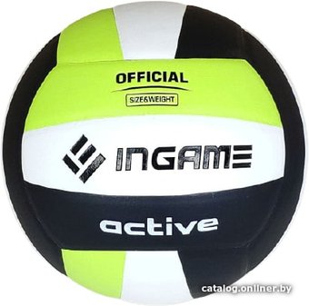Волейбольный мяч Ingame Active (5 размер, белый/зеленый/черный)