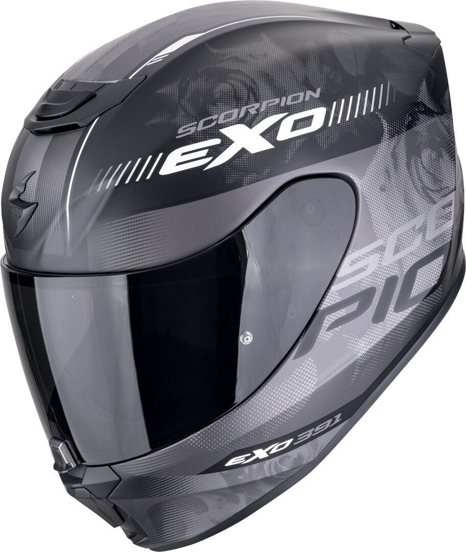 

Мотошлем Scorpion Exo Exo-391 Ava (р. M, черный матовый/серебристый/белый)